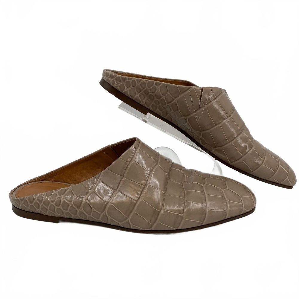 Emme Parsons Taupe Croc-Embossed Mules | Leather, EU39